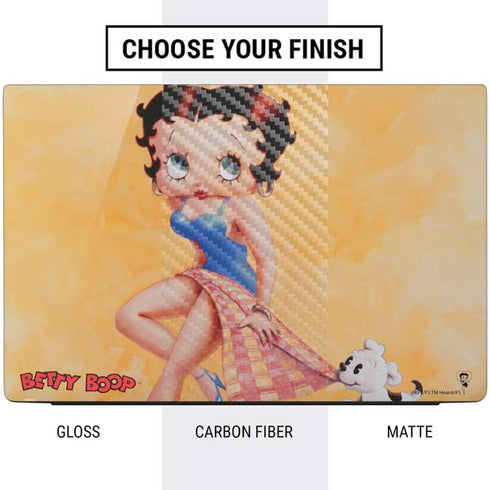 Betty Boop With Puppy Orange Background Dell Vostro Skin