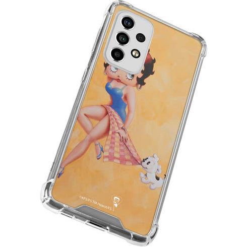 Betty Boop With Puppy Orange Background Galaxy A53 5G Clear Case