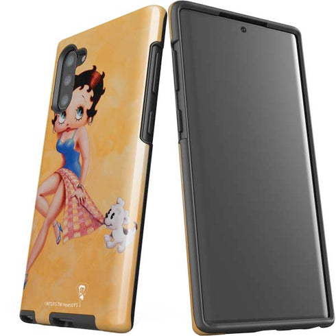 Betty Boop With Puppy Orange Background Galaxy Note 10 Pro Case