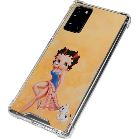 Betty Boop With Puppy Orange Background Galaxy Note20 5G Clear Case