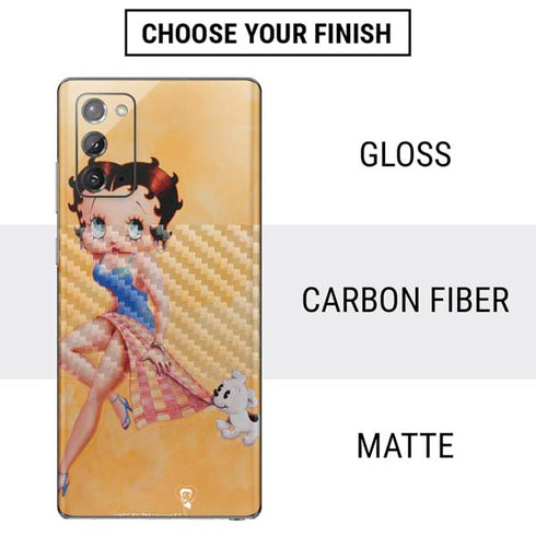 Betty Boop With Puppy Orange Background Galaxy Note20 5G Skin