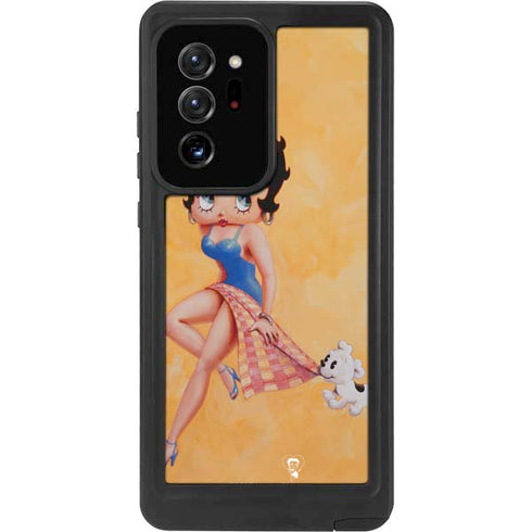 Betty Boop With Puppy Orange Background Galaxy Note20 Ultra 5G Waterproof Case