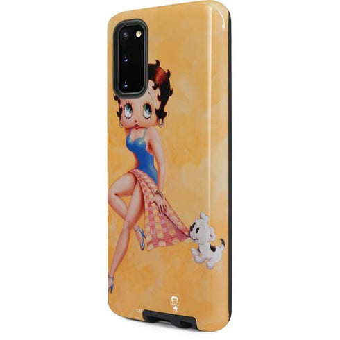 Betty Boop With Puppy Orange Background Galaxy S20 Pro Case