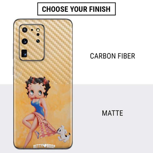 Betty Boop With Puppy Orange Background Galaxy S20 Ultra 5G Skin
