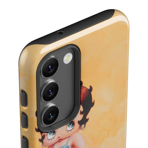 Betty Boop With Puppy Orange Background Galaxy S23 Pro Case