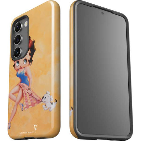 Betty Boop With Puppy Orange Background Galaxy S23 Pro Case