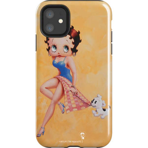 Betty Boop With Puppy Orange Background iPhone 11 Impact Case