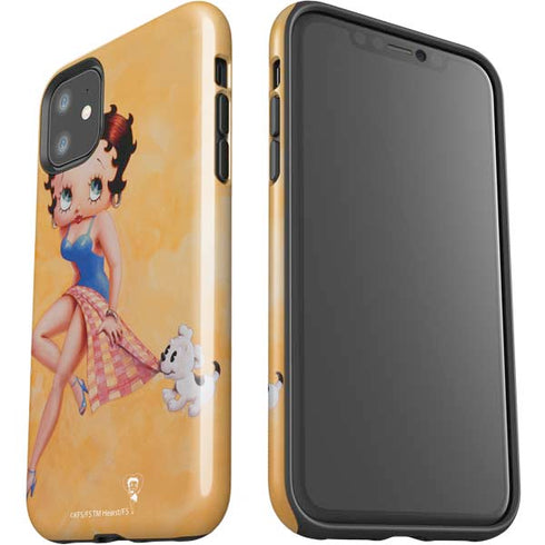 Betty Boop With Puppy Orange Background iPhone 11 Impact Case