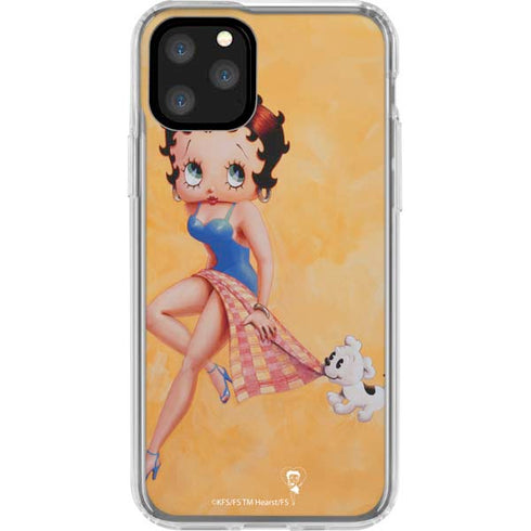 Betty Boop With Puppy Orange Background iPhone 11 Pro Clear Case