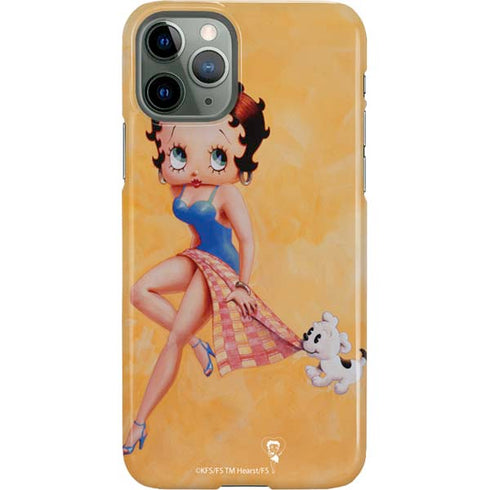 Betty Boop With Puppy Orange Background iPhone 11 Pro Lite Case