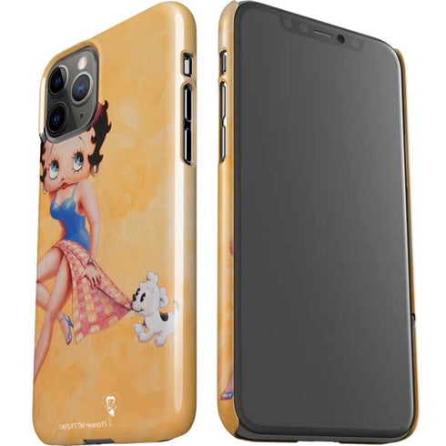 Betty Boop With Puppy Orange Background iPhone 11 Pro Lite Case