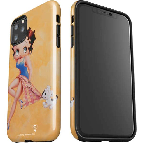 Betty Boop With Puppy Orange Background iPhone 11 Pro Max Impact Case