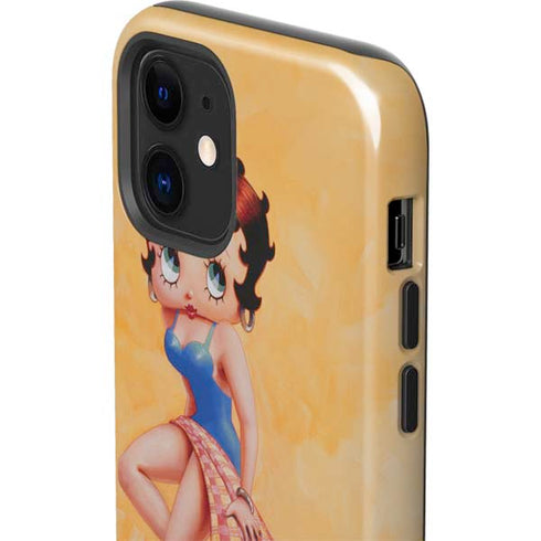 Betty Boop With Puppy Orange Background iPhone 12 Impact Case