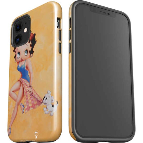 Betty Boop With Puppy Orange Background iPhone 12 Impact Case