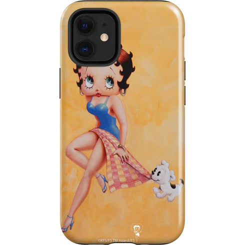 Betty Boop With Puppy Orange Background iPhone 12 Mini Impact Case