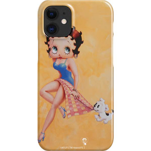 Betty Boop With Puppy Orange Background iPhone 12 Mini Lite Case