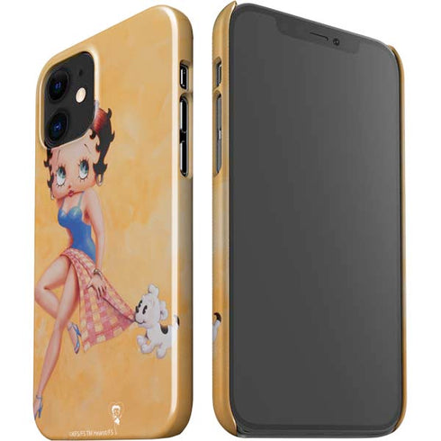 Betty Boop With Puppy Orange Background iPhone 12 Mini Lite Case