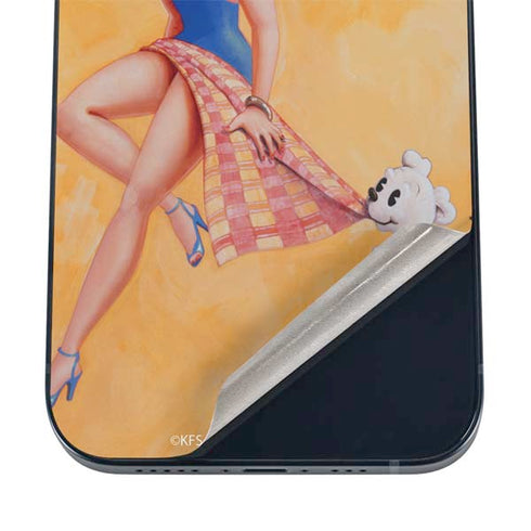 Betty Boop With Puppy Orange Background iPhone 12 Mini Skin