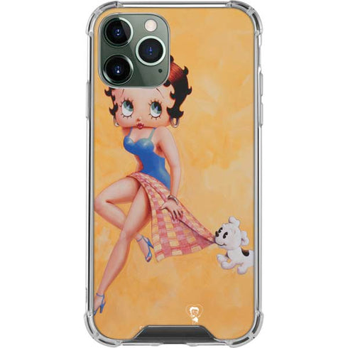 Betty Boop With Puppy Orange Background iPhone 12 Pro Clear Case