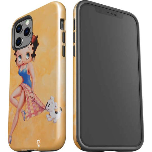 Betty Boop With Puppy Orange Background iPhone 12 Pro Max Impact Case