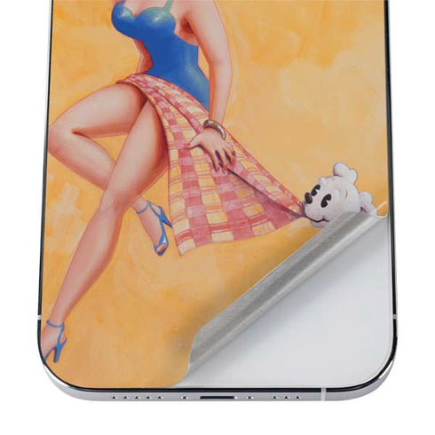 Betty Boop With Puppy Orange Background iPhone 12 Pro Max Skin