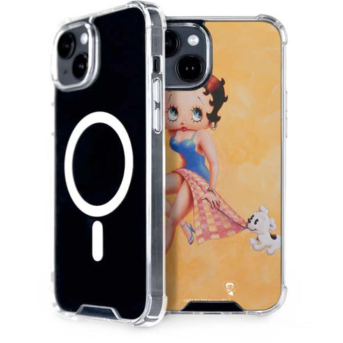 Betty Boop With Puppy Orange Background iPhone 13 MagSafe Case