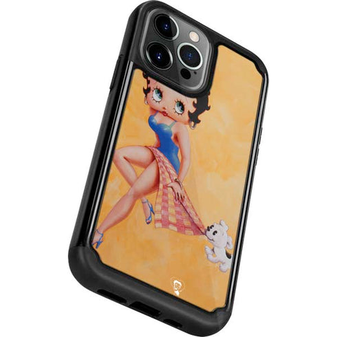 Betty Boop With Puppy Orange Background iPhone 13 Pro Cargo Case