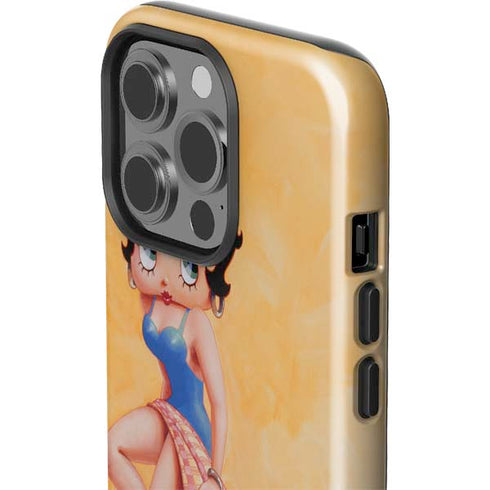 Betty Boop With Puppy Orange Background iPhone 13 Pro Impact Case