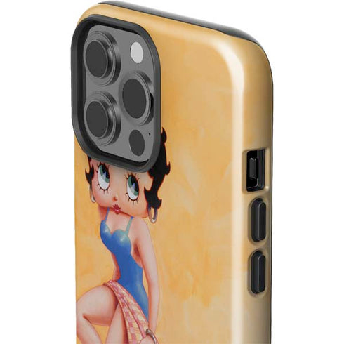 Betty Boop With Puppy Orange Background iPhone 13 Pro Max Impact Case