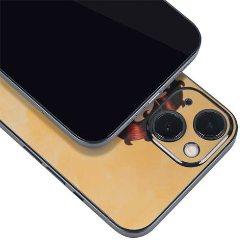 Betty Boop With Puppy Orange Background iPhone 14 Plus Skin