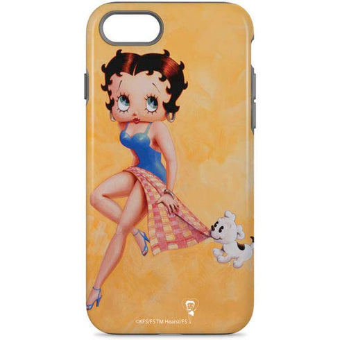 Betty Boop With Puppy Orange Background iPhone 7 Pro Case