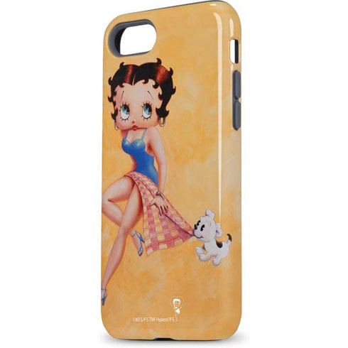 Betty Boop With Puppy Orange Background iPhone 7 Pro Case