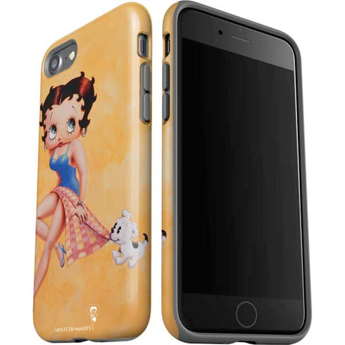 Betty Boop With Puppy Orange Background iPhone SE (2nd & 3rd Gen) Pro Case