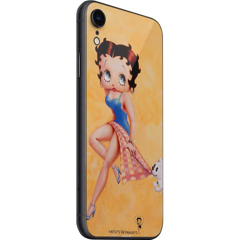 Betty Boop With Puppy Orange Background iPhone SE (2nd & 3rd Gen) Skin