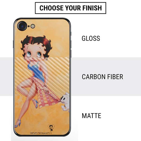 Betty Boop With Puppy Orange Background iPhone SE (2nd & 3rd Gen) Skin