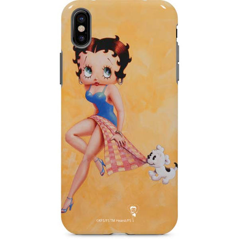 Betty Boop With Puppy Orange Background iPhone X Pro Case