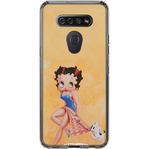Betty Boop With Puppy Orange Background LG K51/Q51 Clear Case