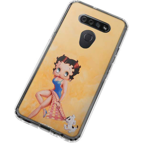 Betty Boop With Puppy Orange Background LG K51/Q51 Clear Case