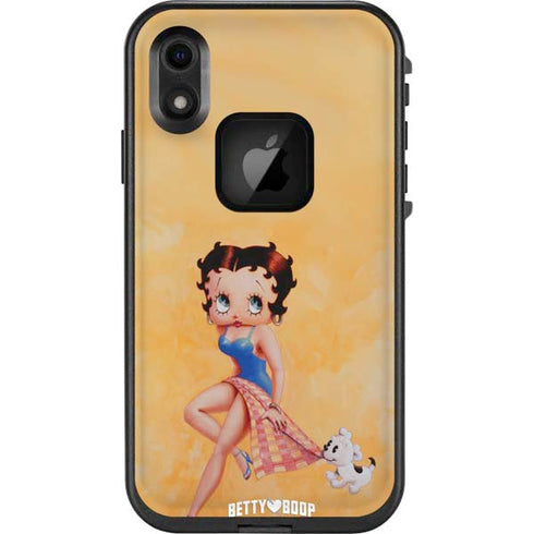 Betty Boop With Puppy Orange Background LifeProof Fre iPhone Skin