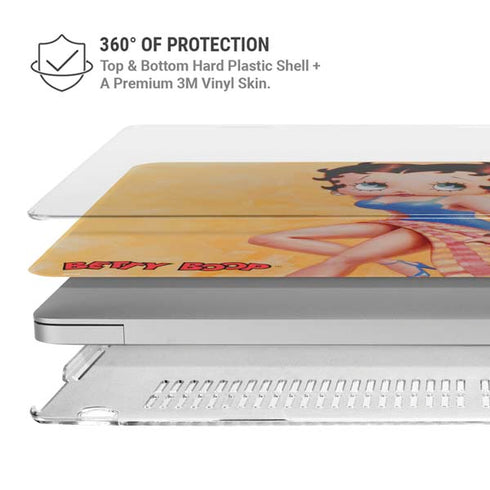 Betty Boop With Puppy Orange Background MacBook Air 13in M1 (2021) Case plus Skin