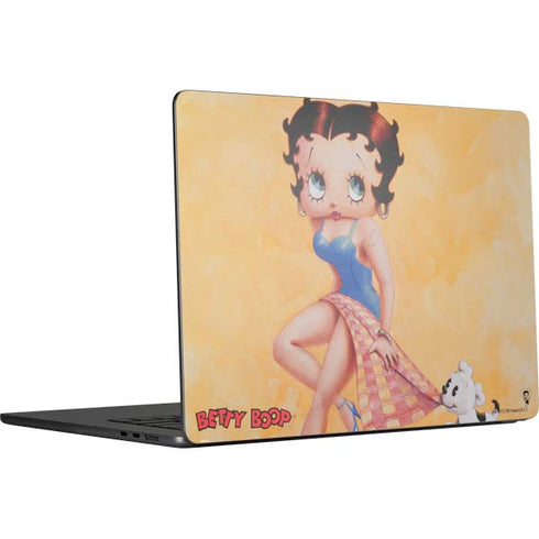 Betty Boop With Puppy Orange Background MacBook Air 15 in (2023) Skin