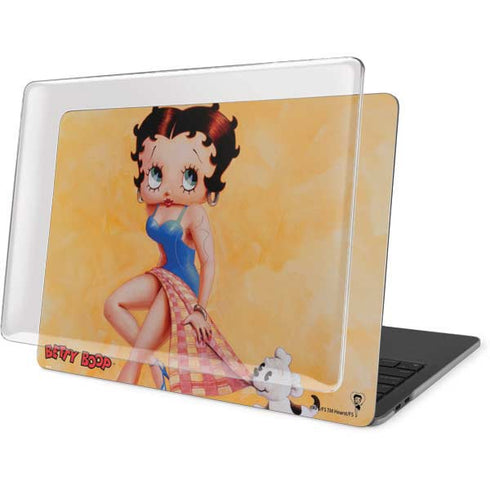 Betty Boop With Puppy Orange Background MacBook Pro 13in (2020) Case plus Skin