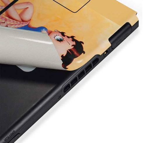 Betty Boop With Puppy Orange Background Nintendo Switch Bundle Skin