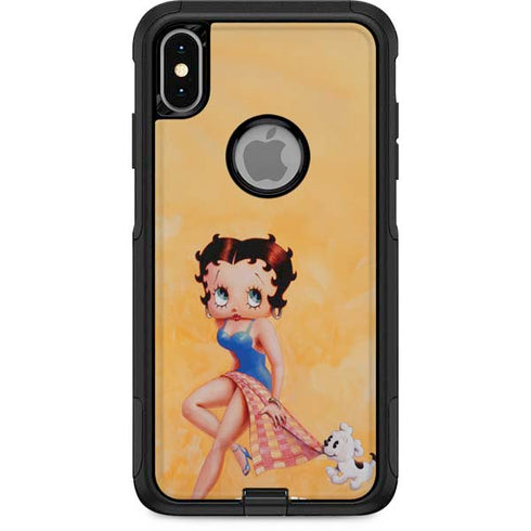 Betty Boop With Puppy Orange Background Otterbox Commuter iPhone Skin