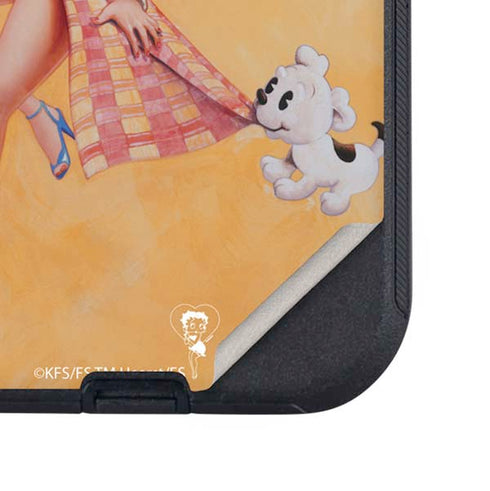 Betty Boop With Puppy Orange Background Otterbox Defender iPhone Skin