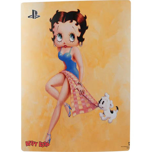 Betty Boop With Puppy Orange Background PS5 Bundle Skin