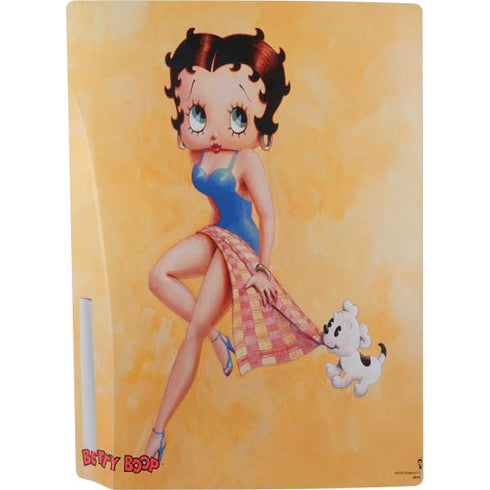 Betty Boop With Puppy Orange Background PS5 Bundle Skin