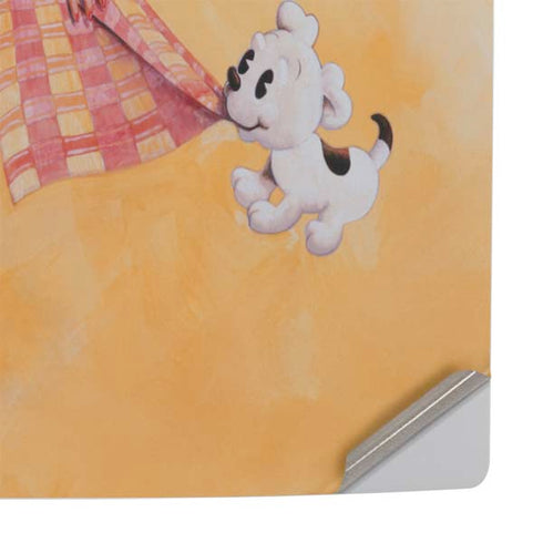 Betty Boop With Puppy Orange Background PS5 Slim Disk Console Skin