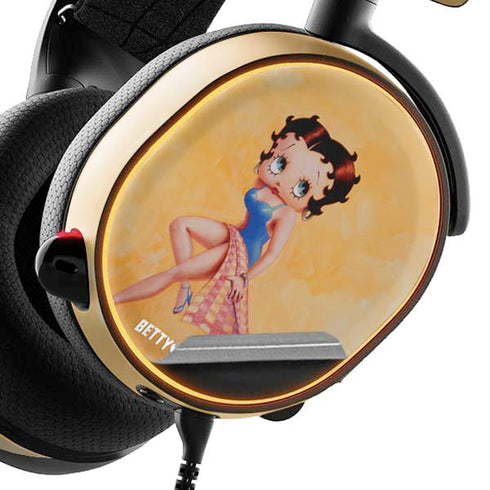 Betty Boop With Puppy Orange Background SteelSeries Arctis 5 Skin