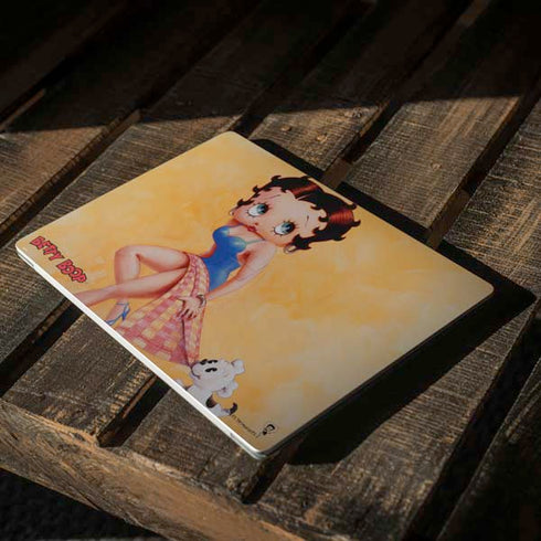 Betty Boop With Puppy Orange Background Surface Laptop 3 13.5in Skin